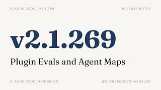 Claude Code v2.1.269 — Plugin Evals and Agent Maps