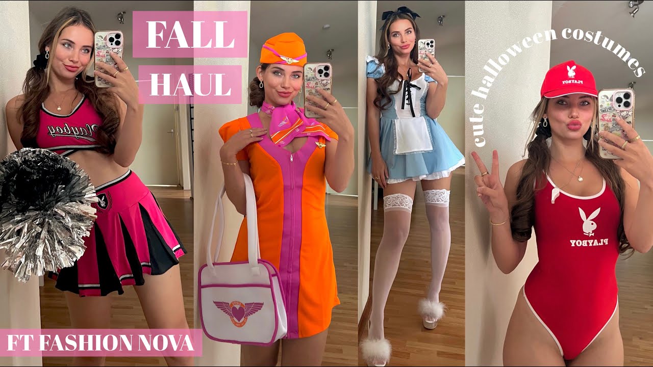 fall haul 🍂🎃: halloween costumes & cozy fits ft Fashion Nova