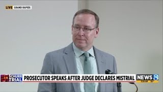Kent County Prosecutor Chris Becker speaks after mistrial