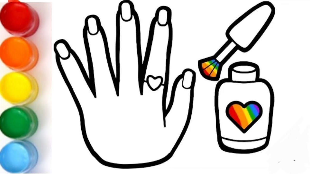 how to draw nail polish💅 l nail polish drawing l easy drawing l draw