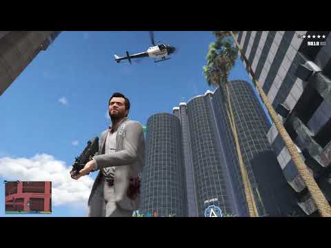 GTA 5 - Insurance Office Massacre (Michael vs the Cartel) + Ten Star Escape