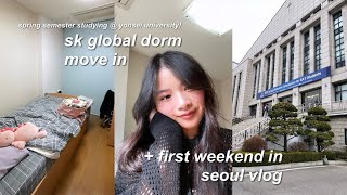 [vlog #1] yonsei university sk global dorm move in + first weekend in seoul