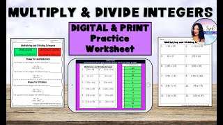 Multiplying and Dividing Integers Word Problems Digital and Print Math Activity