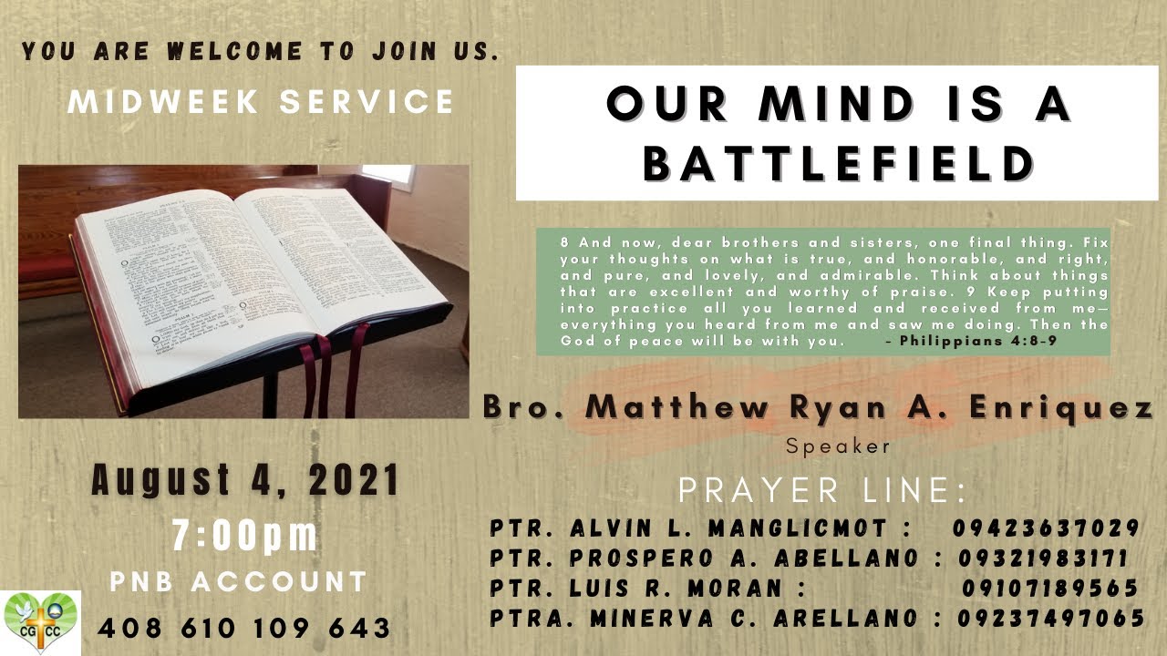CGCC MIDWEEK WORSHIP AND PRAYER (August 4. 2021)