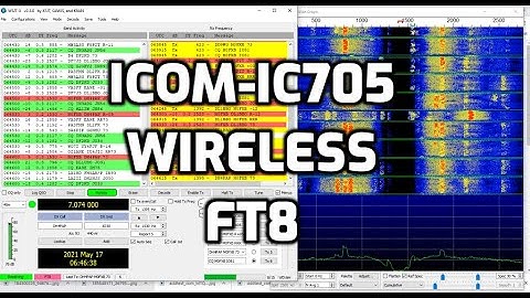 ICOM IC-705 -WIRELESS FT8 -USING LAPTOP and RS-BA1 software