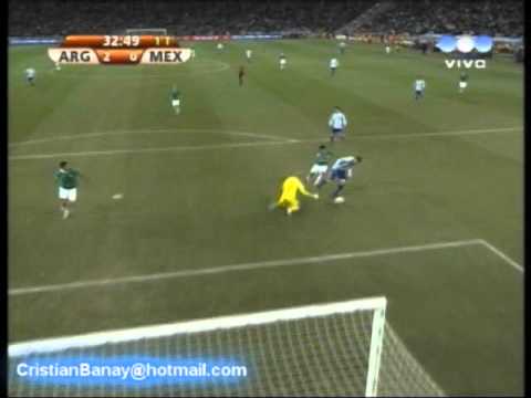 Argentina 3 Mexico 1 Mundial Sudafrica 2010 Los goles (Relato Sebastian Vignolo)