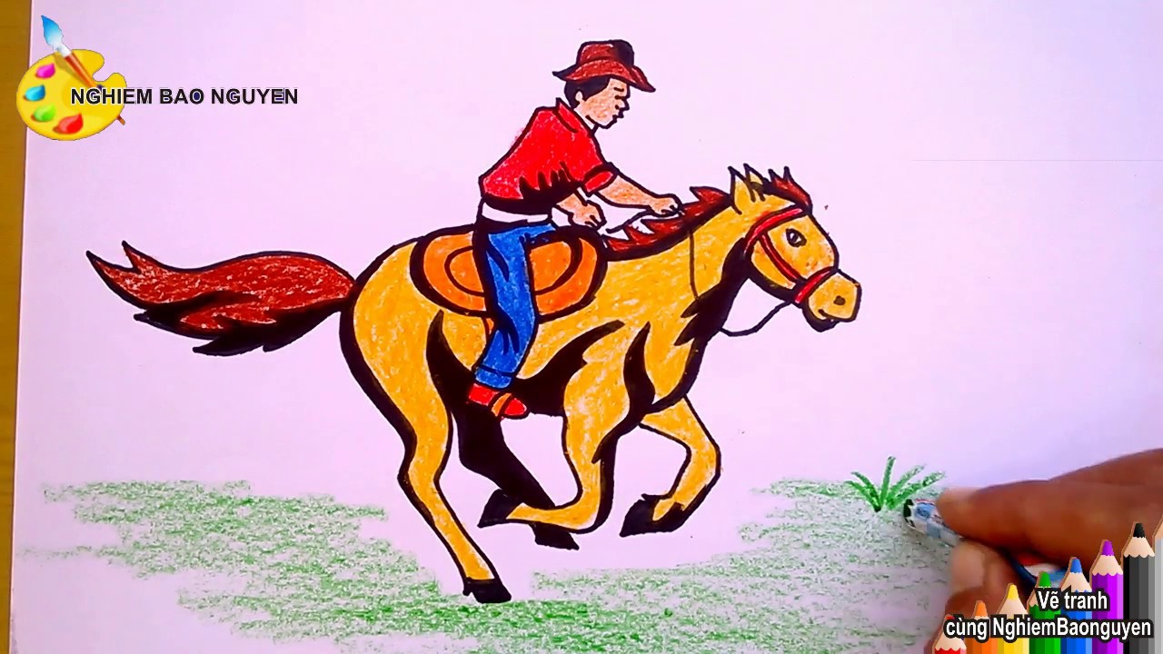 Vẽ tranh cao bồi phi ngựa/How to draw Cowboy riding horse - YouTube