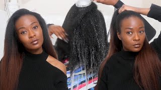 How to Blend Black Natural Hair With an Ombre Half Wig | HerGivenHair \& Cécred First Impression