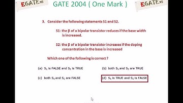 Video Solutions to GATE 2004 ECE (Two Mark) - BJT Transistor)