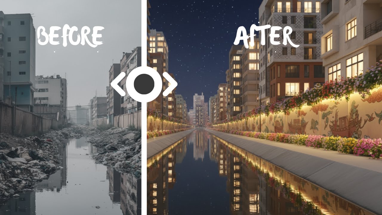 Amazing Urban Canal Transformation! 🏙️✨ Dirty Drain to Beautiful River