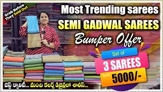 Most Wanted Semi Gadwal Sarees With Our Own Combos | Gadwal Sarees | Colours Overload Sarees