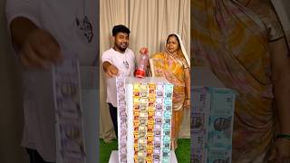 Mom vs son flip bottle and win the money challenge part 399 #shorts