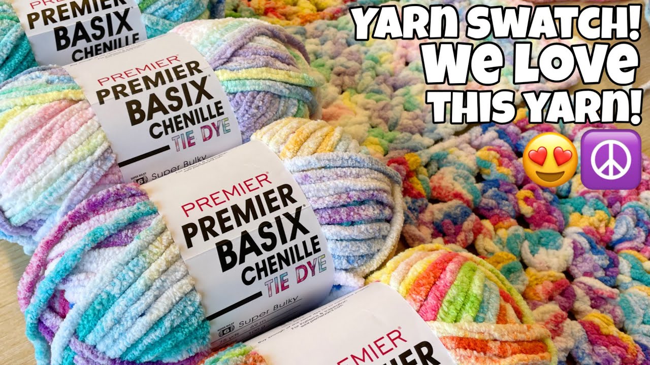 Premier Basix Chenille Tie-Dye Yarn Swatches! ONLY $3.99 This is a MUST TRY YARN! 
