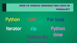 Famous How to iterate through two lists in parallel? Wealth
