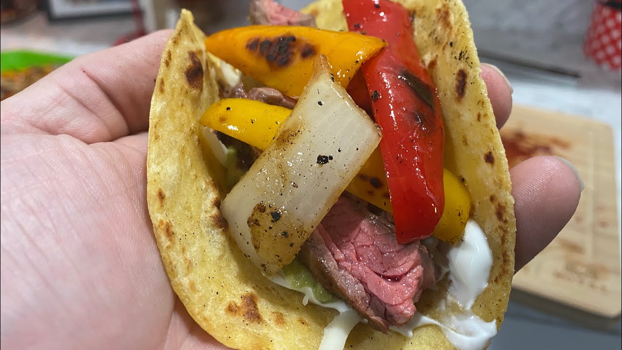 Steak Fajitas on the black stone griddle / skirt steak / Mexican night