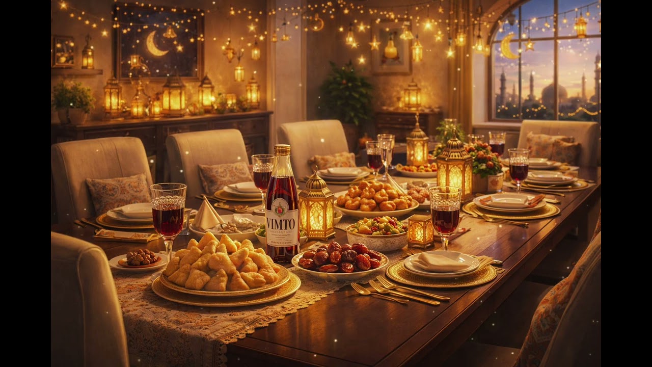 خلفيات اجواء رمضانيه خلفيات شاشة تلفزيون بدون موسيقى⭐️🌙no music ⭐️ ramadan dinner Background  ⭐️🌙 