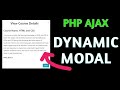 Display Dynamic Data in a Modal using PHP &amp; Ajax