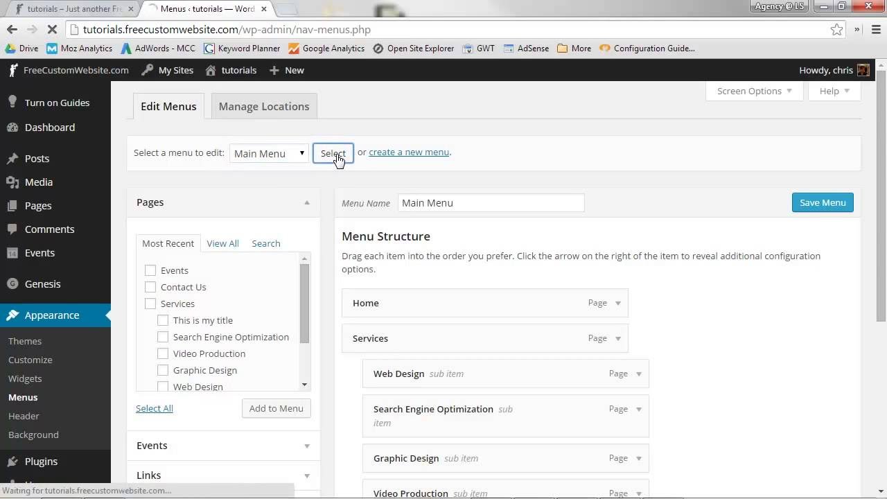 Add Navigation Menu In Wordpress YouTube