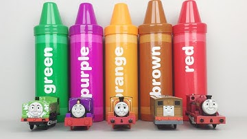 Thomas and Friends Rainbow Sorting Crayons Learn Colors Educational Video for Kids