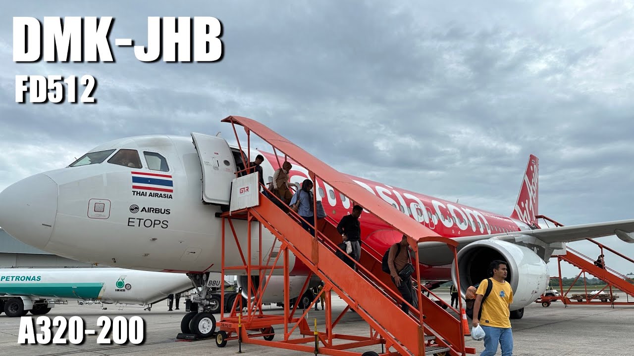 Thai AirAsia FD512 A320-200 Аэропорт Бангкока Дон Муанг (DMK) в Джохор-Бару (JHB) | Отчет о поездке