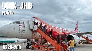 Thai AirAsia FD512 A320-200 Bangkok Don Mueang Airport(DMK) to Johor Bahru(JHB) | Trip report