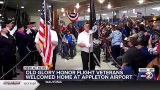 Old Glory Honor Flight veterans welcomed home at Appleton International Airport