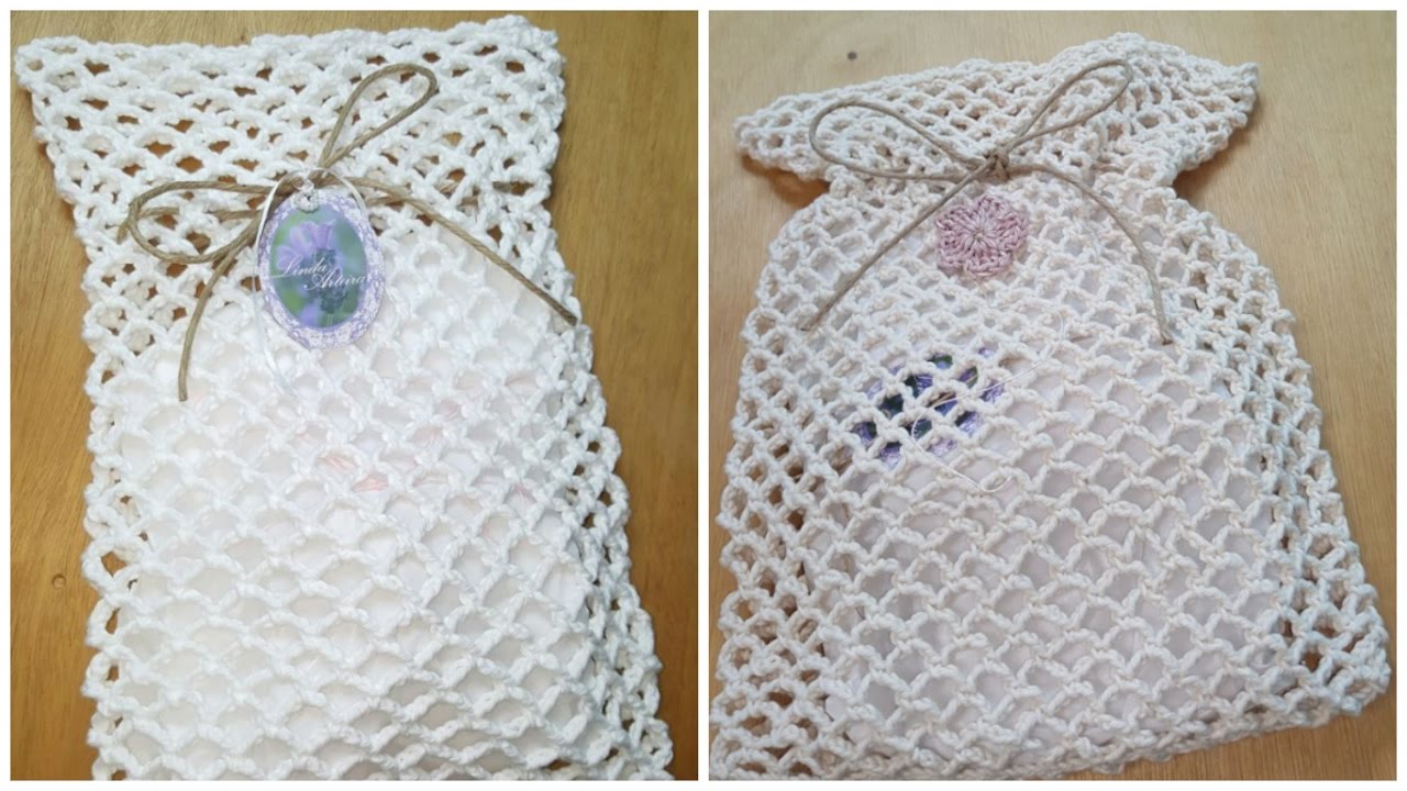 EMBALAGEM DE CROCHÊ  PARA PRESENTES DE NATAL