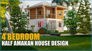 6X7 Meters 4 Bedroom 2 Storey Half Amakan House Design