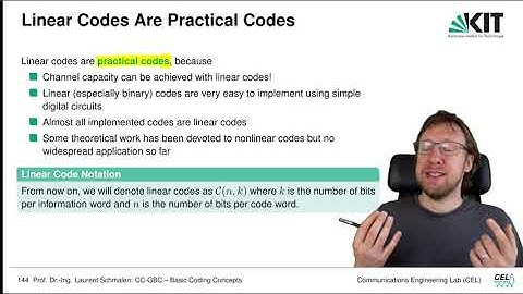 Lecture "Channel Coding: Graph-based Codes", Chapter 2, Vid. 10, "Linear Block Codes"