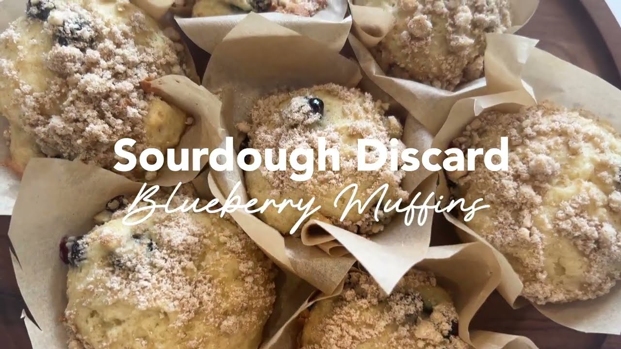 Sourdough Discard Blueberry Muffins