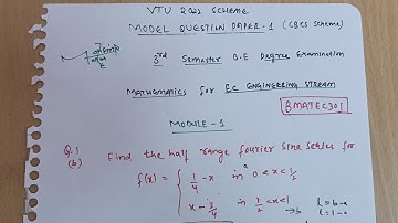 BMATEC301 Module 1 Fourier Series Model Question Paper Solved Q.No.1(b)📝