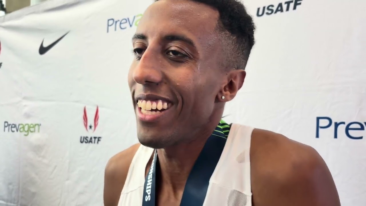 Yared Nuguse after being left off the podium in the 1500m at 2026 USA Indoors