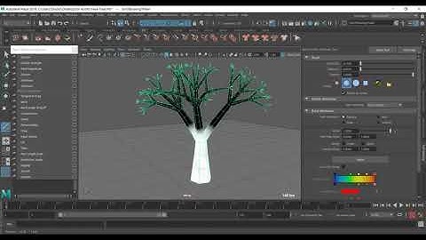 Maya paint effect   tree Simulating  animation by ncloth only  - 8 of 10