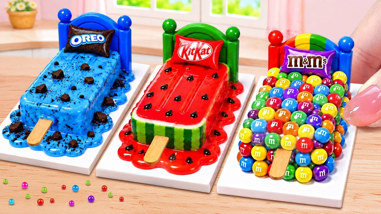 🍦 Amazing Rainbow Popsicle 🌈 Miniature Chocolate Drip Ice Cream | Mina Sweet Baking