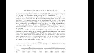 Randomized dual singular value decomposition - ArXiv:2407.16925
