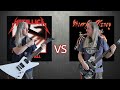 Kill &#39;Em All VS Show No Mercy (Bands Debut Album Guitar Riffs Battle)