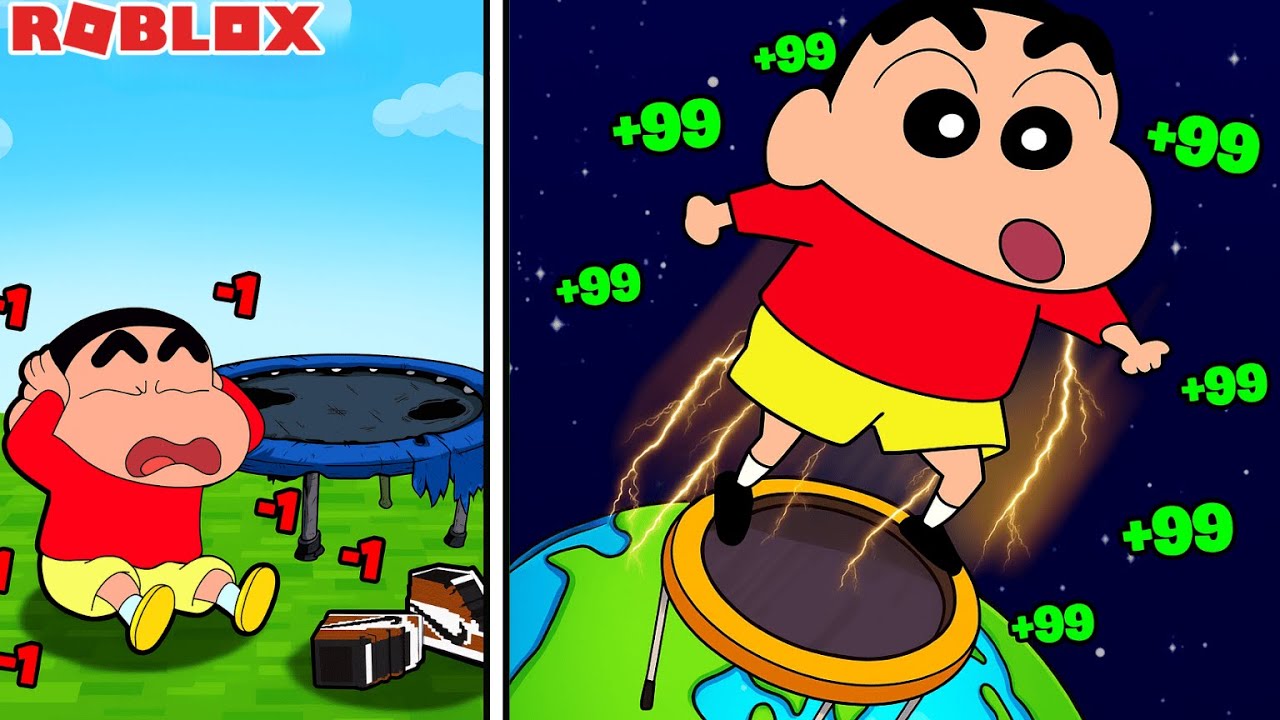 Trampoline Training Gameplay in Tamil | GAMING WITH SHINCHAN