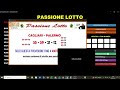 Unica previsione in gioco  cagliari palermo per ambo  -3 colpi al fine gioco