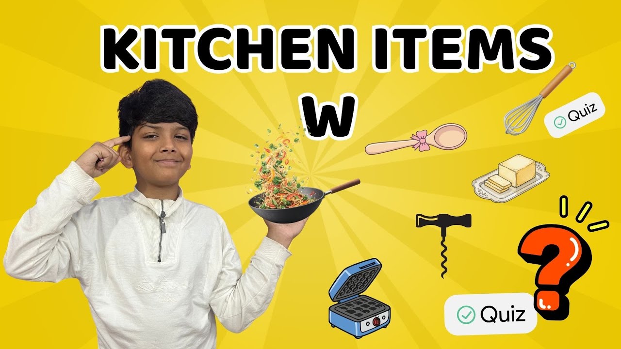 Kitchen Items A to Z – Letter W | Fun Alphabet Quiz for Kids |Wisdom World Kids 🌈