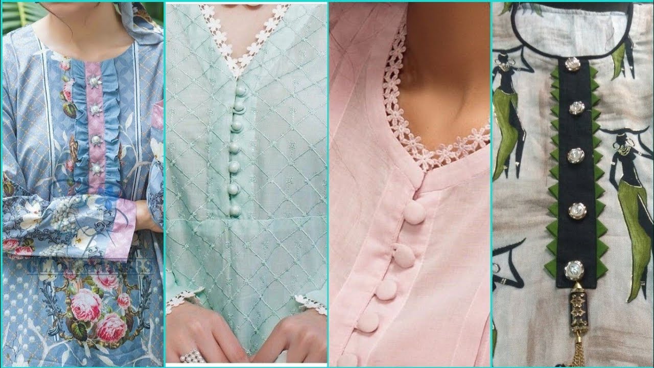 Button Neck Designs/Beads Neck Designs Collection for Casual ...