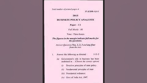 GAUHATI UNIVERSITY OLD QUESTION PAPER  M.COM 1ST SEMESTER(2015)