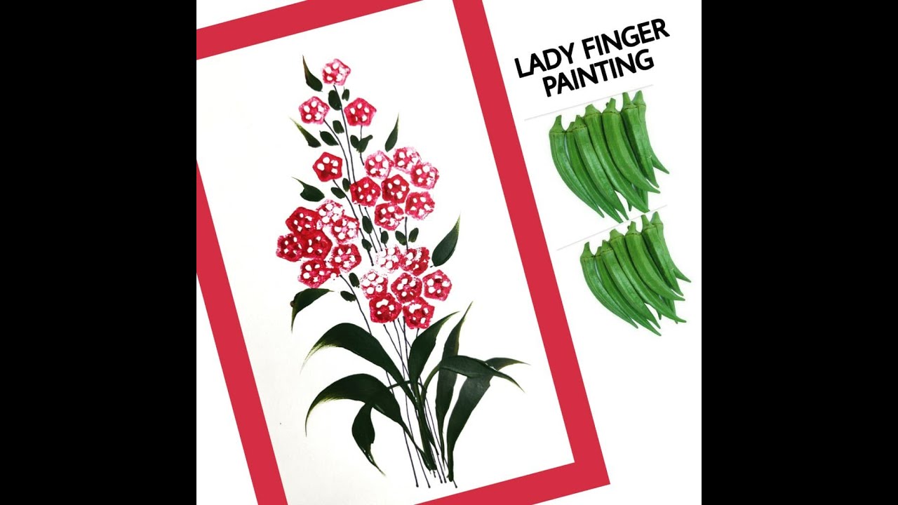 ladyfinger painting vegetable painting easy vegetable painting for