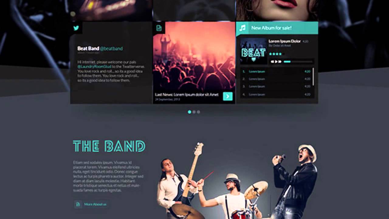 Beat One Page Music & Band Joomla Template Video