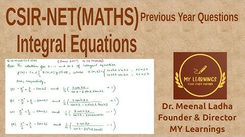 Eigenvalues of the non-homogeneous integral equation, Question UGC NET (Q.ID.M(NET)IE23M)