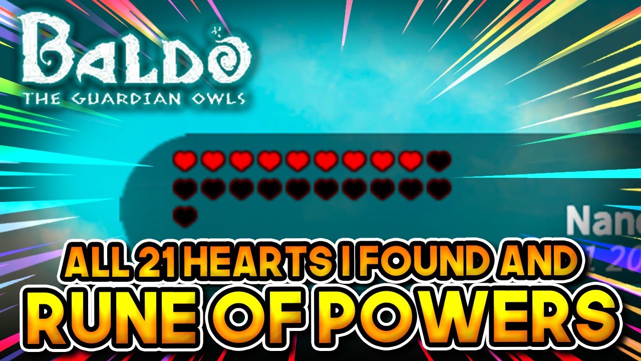 BALDO THE GUARDIAN OWLS: ALL 21 (18+3 STARTER) HEARTS & RUNE OF 
