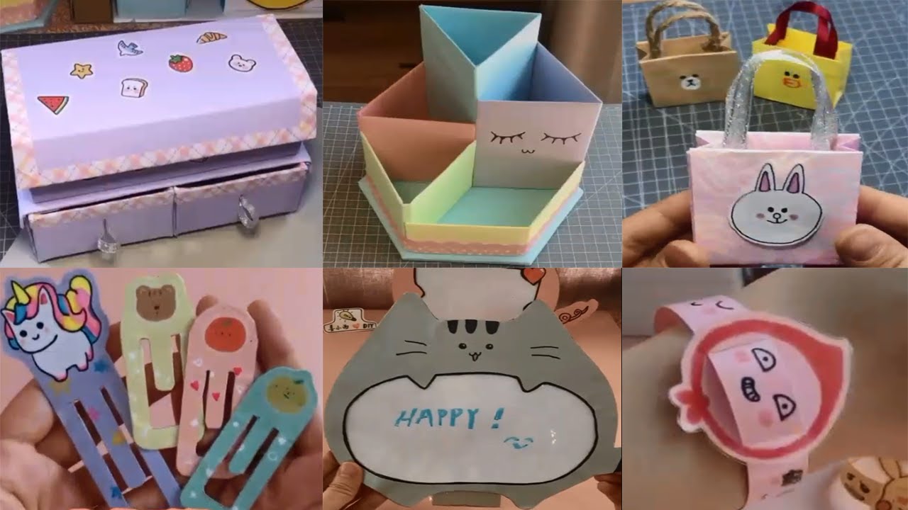 Handmade đồ dùng học tập | Paper Crafts – Decorate The Study Desk / Đồ Dùng Học Tập