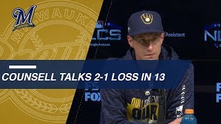 NLCS Gm4: Craig Counsell on extra-inning Game 4 loss