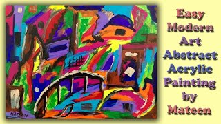 Easy Modern Art | Abstract Acrylic Painting | Time Lapse | Step by step | Easy Painting