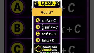 integration of sin x * cos x is? IIT JEE Mains Micro Concepts #jee2027