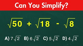 Celebrity Square root of 50 + Square root of 18 - Square root of 8 = ❓️Basic Algebra! Net Worth